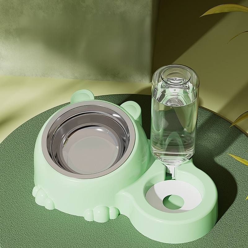 Double Bowl Pet Water and Food Bowl for Cats and Dogs