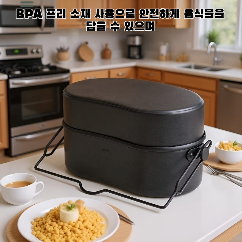 튼튼한 손잡이와 알루미늄 소재 도시락통