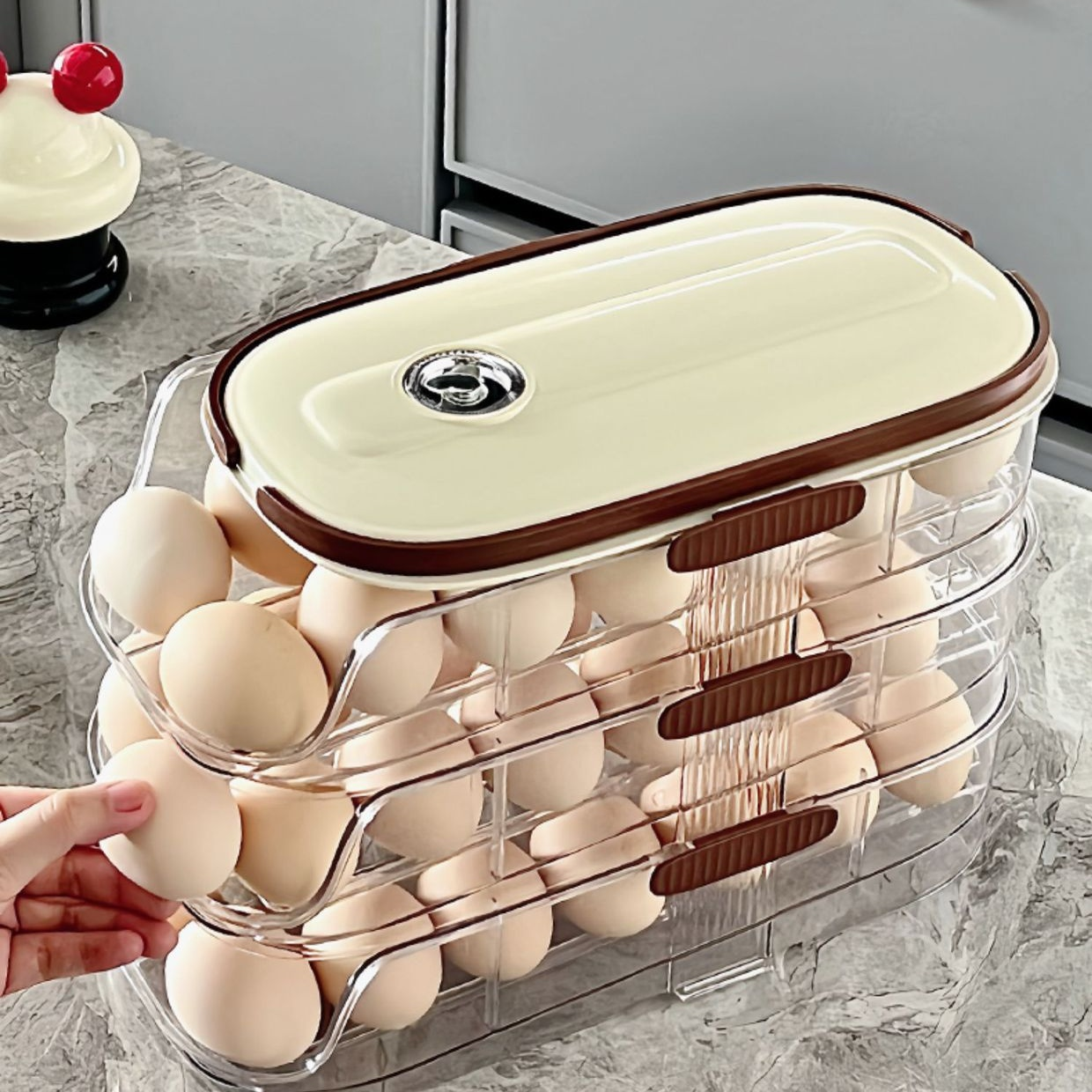 Caja de almacenamiento con rodillo para puerta lateral de refrigerador