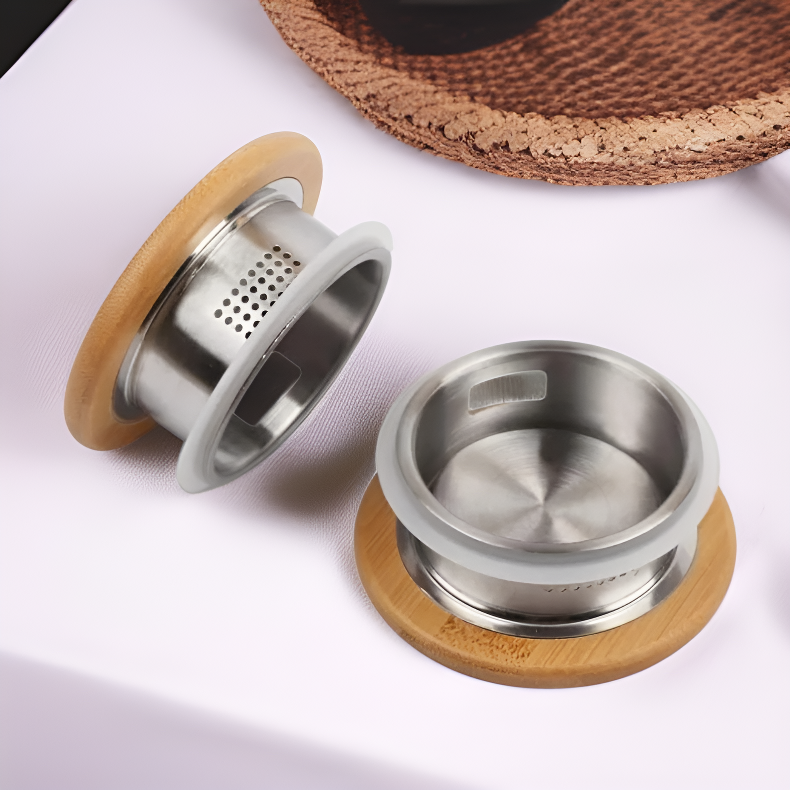 冷水ポット竹蓋付き金属ネットフィルターパーツ