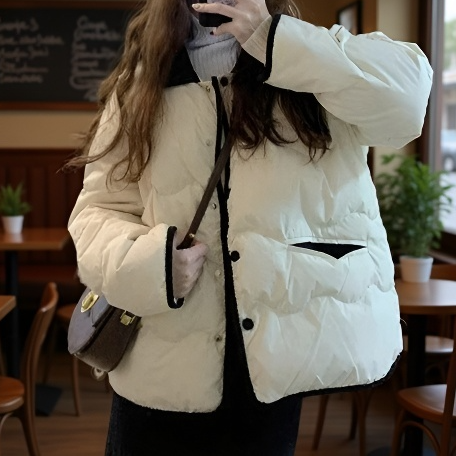 여자 키 작은 얇은 패딩 블루 쇼트 코트 얇은 화이트 오리털 겨울 보온 패딩