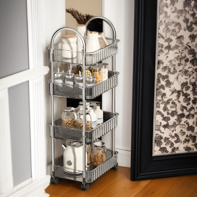 이동식 수납 선반 선반 아크릴 다층 가정용 이동식