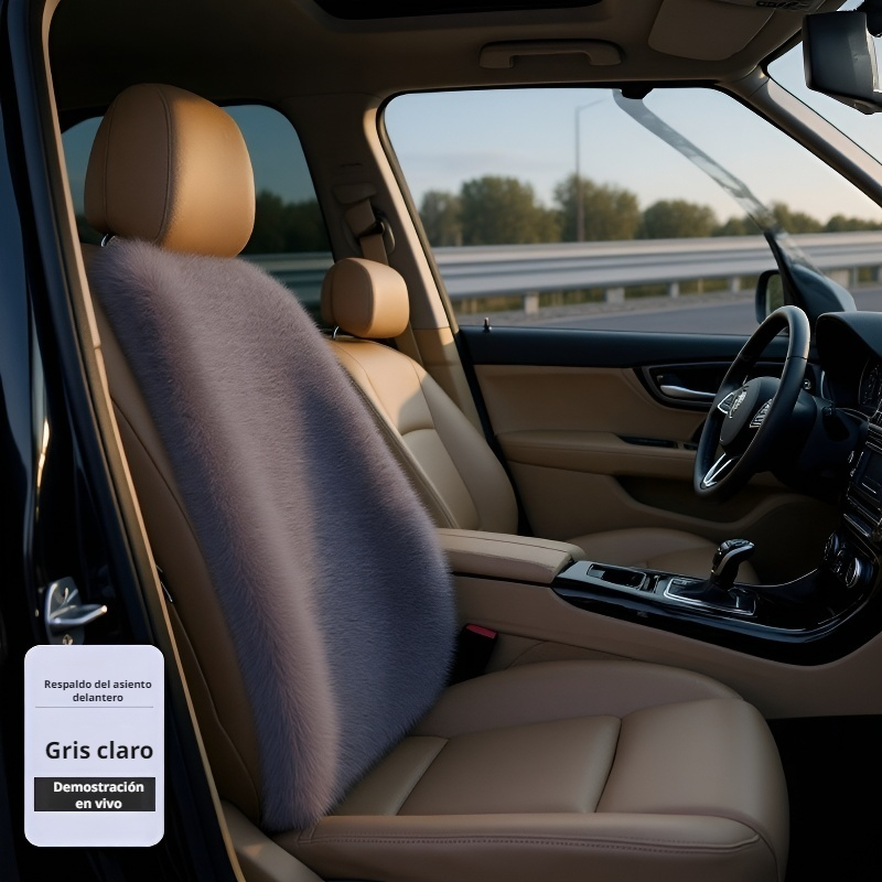 Cojines universales para asiento de coche, piel sintética de zorro, set de invierno de tres piezas