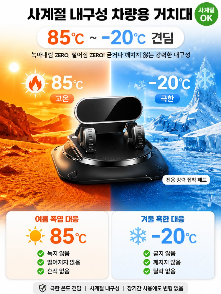 【강한 흔들림에도 안정 유지】360도 회전 차량용 스마트폰 거치대