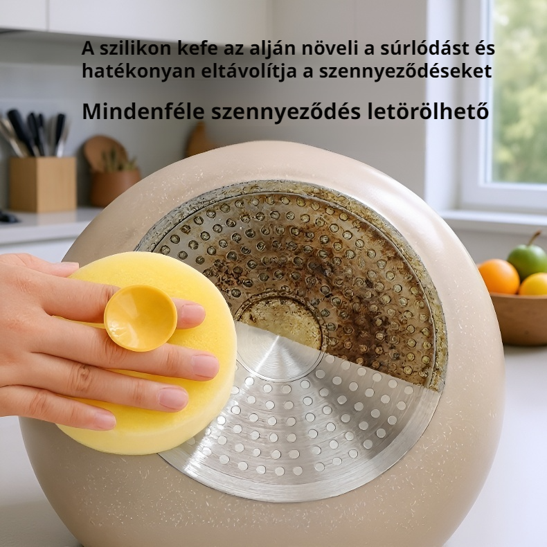 Kétoldalas tapadókorongos, olajtaszító mosogatószivacs
