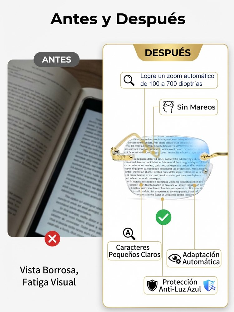 Gafas de presbicia HD con zoom inteligente, protección contra radiación y antifatiga.