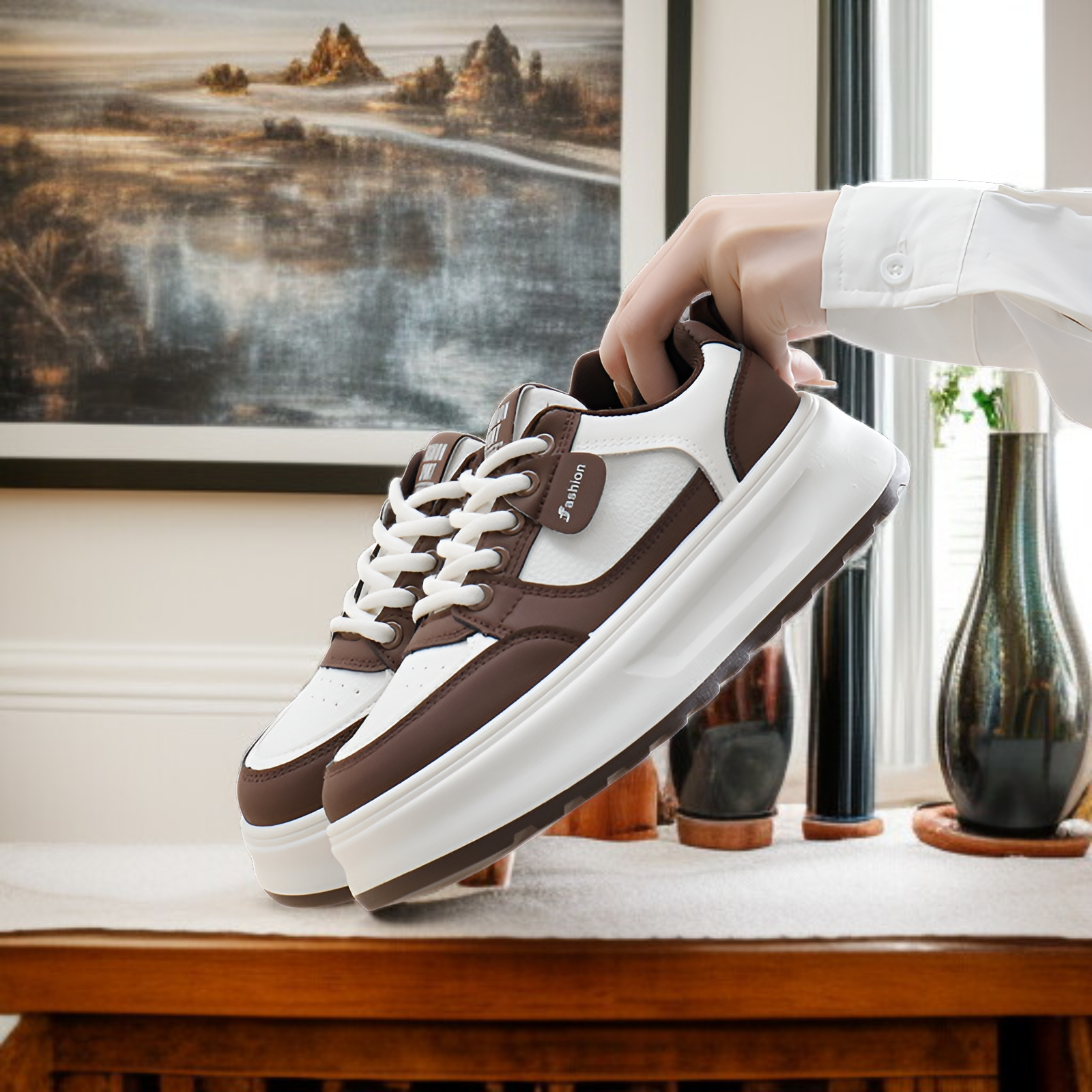 2025春の白い靴の新しい韓国版カジュアルシューズins女子学生カジュアルシューズ身長アップ厚底靴スポーツシューズカジュアルシューズ女性用