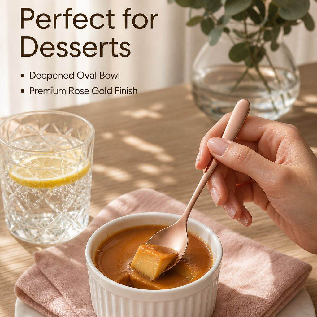 Trendy Mini Gold Stainless Steel Dessert Spoon, Seasoning Stirring Spoon