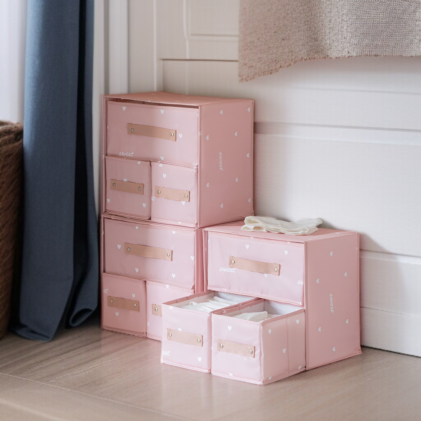 新しい引き出し式衣類収納ボックス収納家庭用バスケットボックス収納ボックス布製ワードローブ収納ボックス衣類大型ボックス