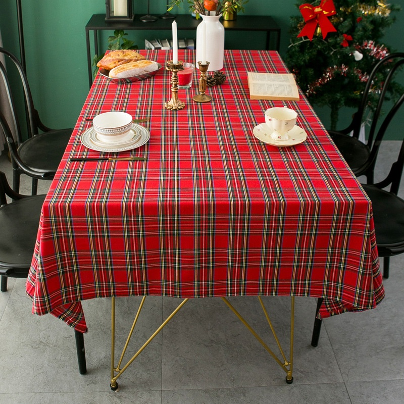 Red Plaid Tablecloth Fabric