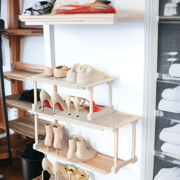 靴トレイ付き階層型靴ラックの詳細