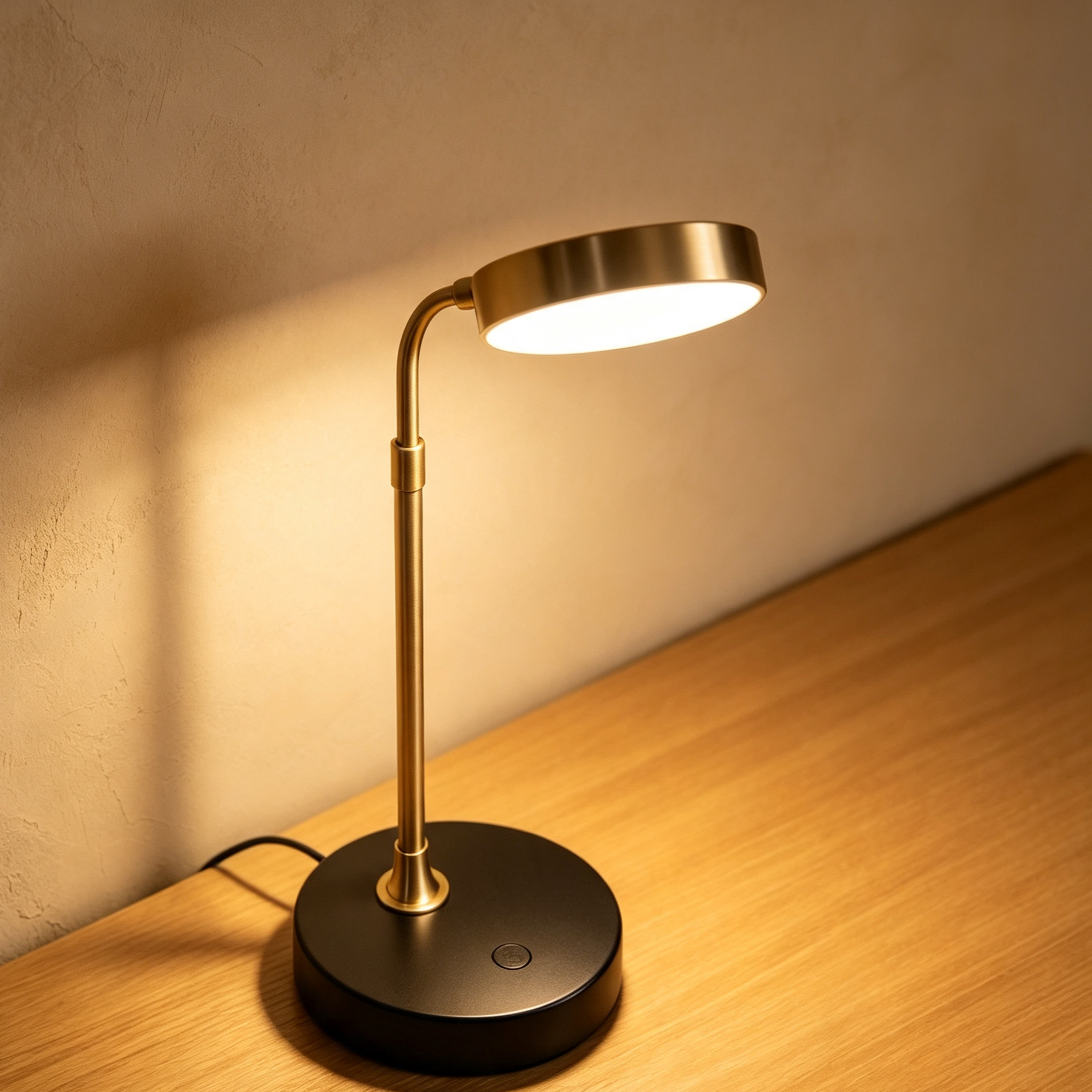 Brass bendable LED desktop lamp