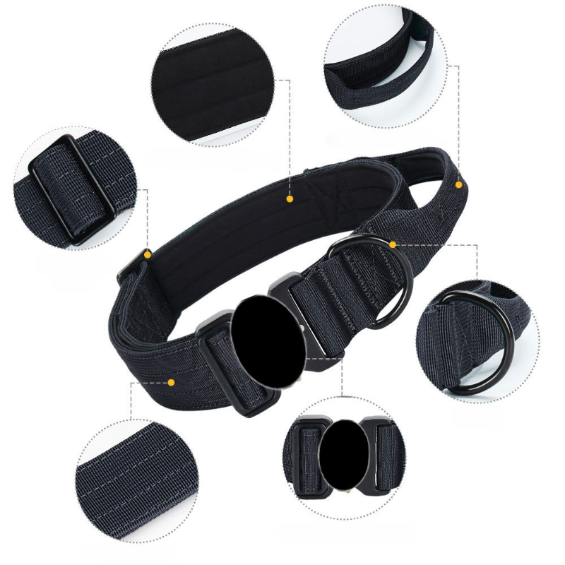 調節可能な金属バックル付きペット用首輪