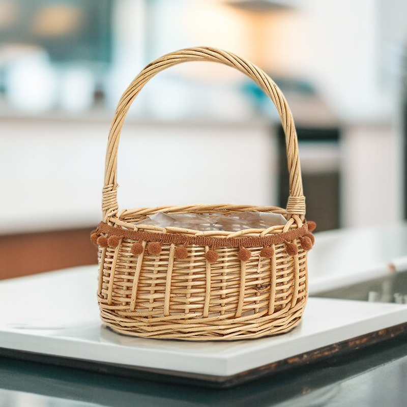 Woven Rattan Hand Basket