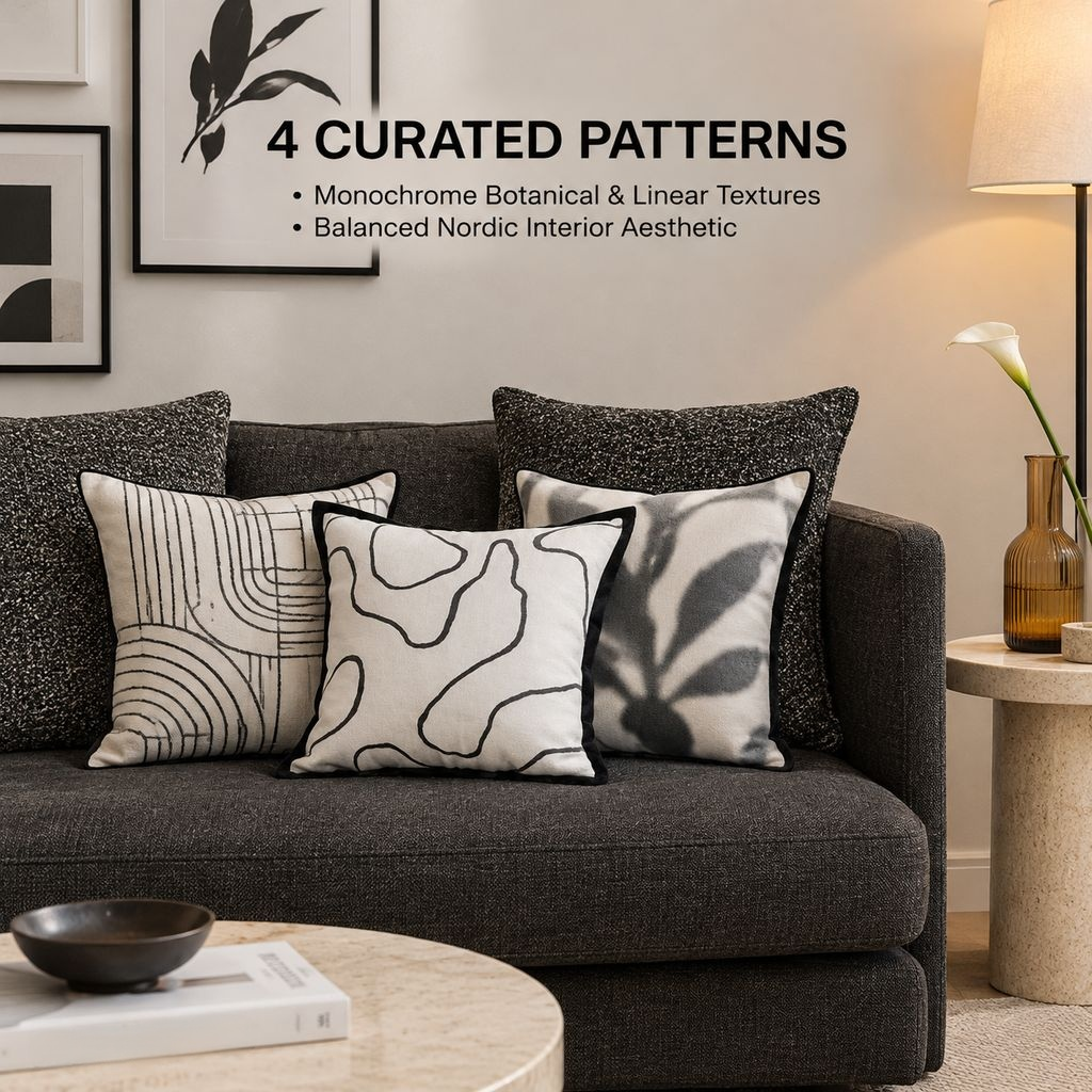 Nordic Modern Minimalist Sofa Throw Pillow Cushion Lumbar Support Cover