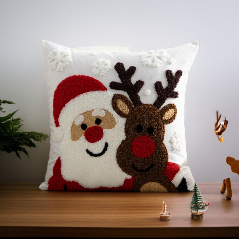 Funda de cojín de lujo para fiestas Decoración temática de Navidad