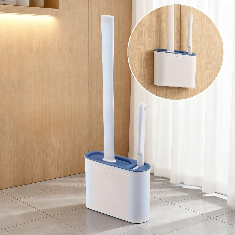 Hygienic wall mounted toilet brush design