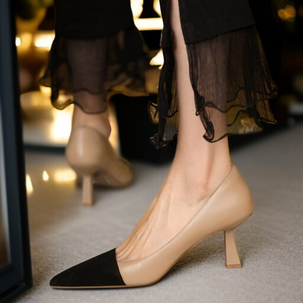 여성 통근 스틸레토 힐 스틸레토 단화 펌프스 섹시 가죽 단화