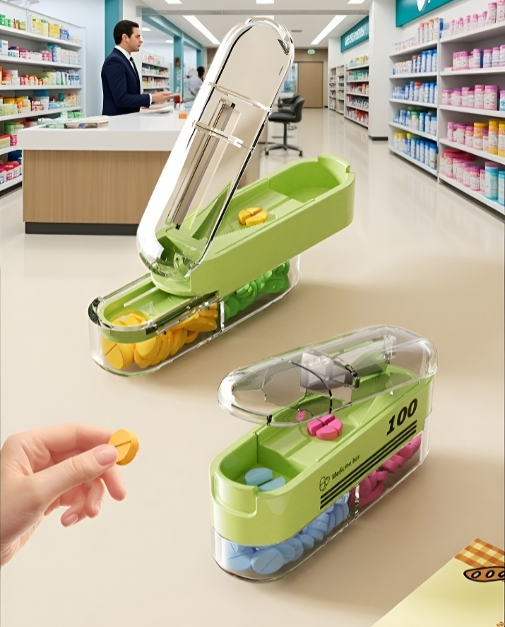 Caja de pastillas portátil con cierre hermético