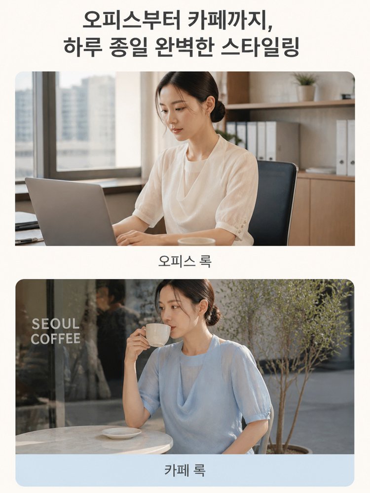 【만능 코디】라운드넥 레이어드 셔츠