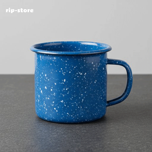 Lake blue enamel retro nostalgic American classic enamel coffee cup (2 pieces)