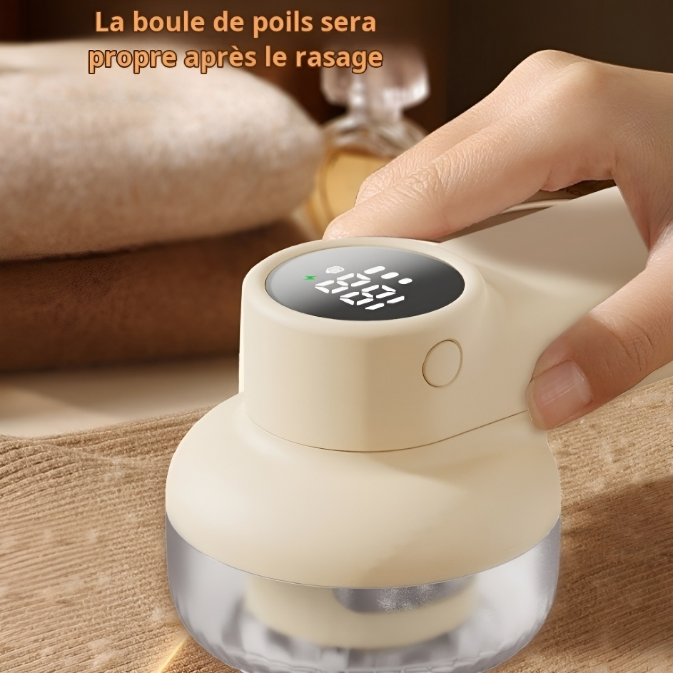 Tondeuse Anti-bouloche Compacte et Portable à Affichage Numérique Rechargeable
