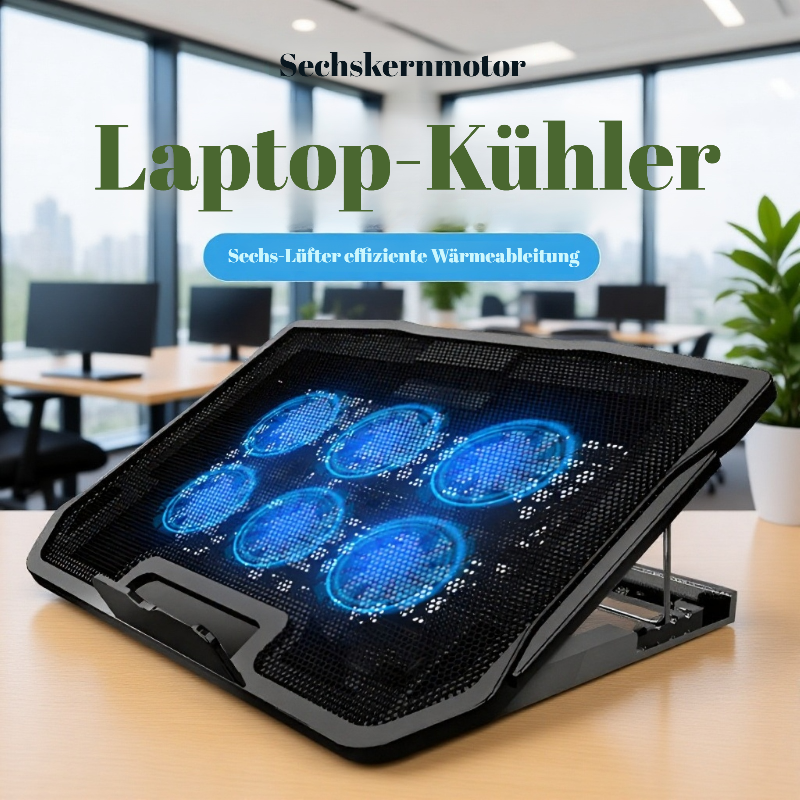 Notebook Kühler Basis Gaming 6 Lüfter Halbleiter Kühlhalter H9