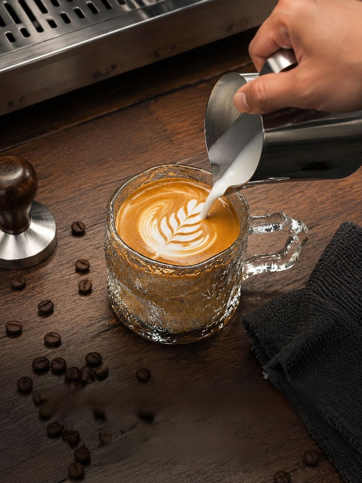 Taza de cristal elegante para oficina cafetería y cocina