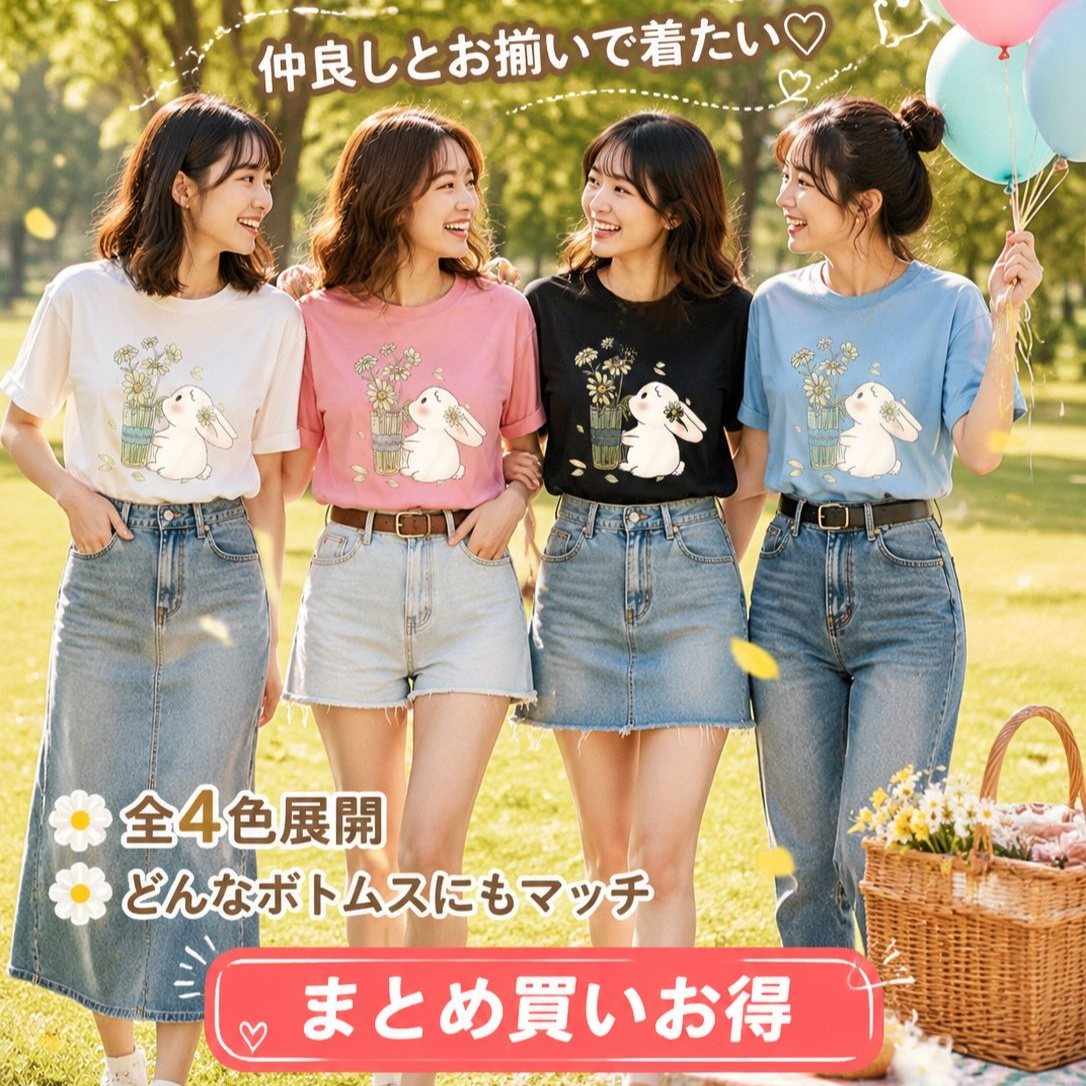 カジュアルな女性用ゆったりコットンTシャツ