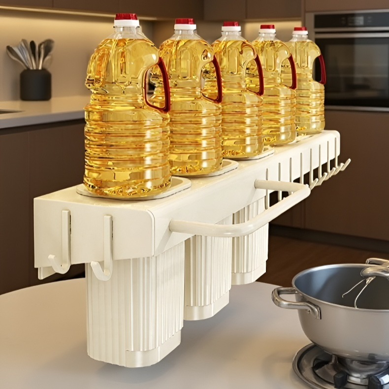 طريقة تعليق رف تخزين المطبخ بدون الحاجة للثقب