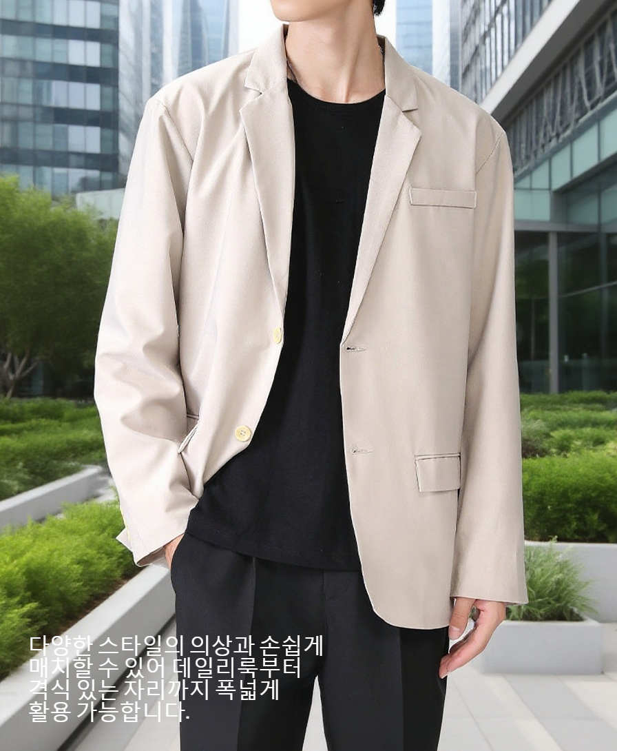 비즈니스 캐주얼용 남성 외투 착용샷