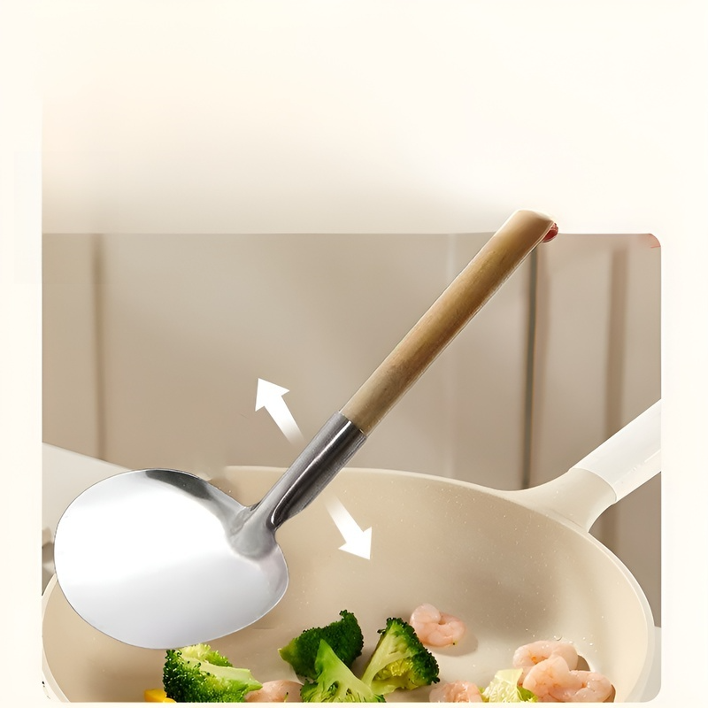 원목 손잡이 논스틱팬 전용 원형 볶음용 뒤집개 겸용