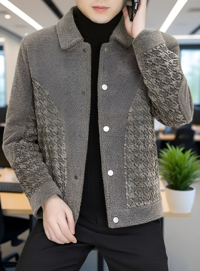 エレガントなベルベットラペルのコート