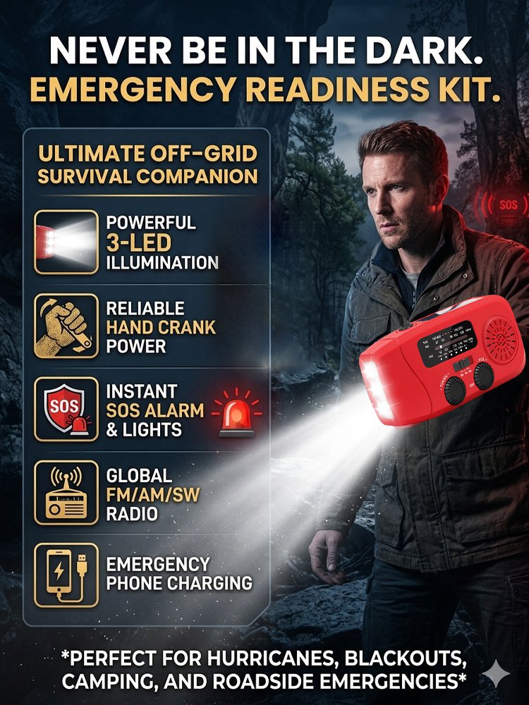 Multifunctional Hand-Cranked Emergency Lighting Radio