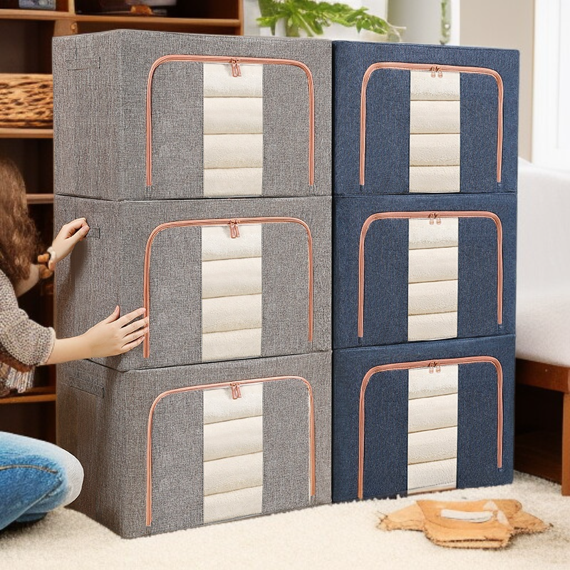 철골 대용량 두꺼운 수납함 가시 의류 수납함 단일창 수납함 투명 수납함