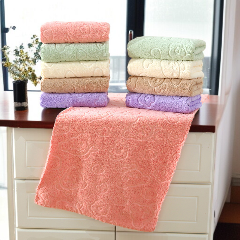 곰돌이 프린트 타월 극세사 타월