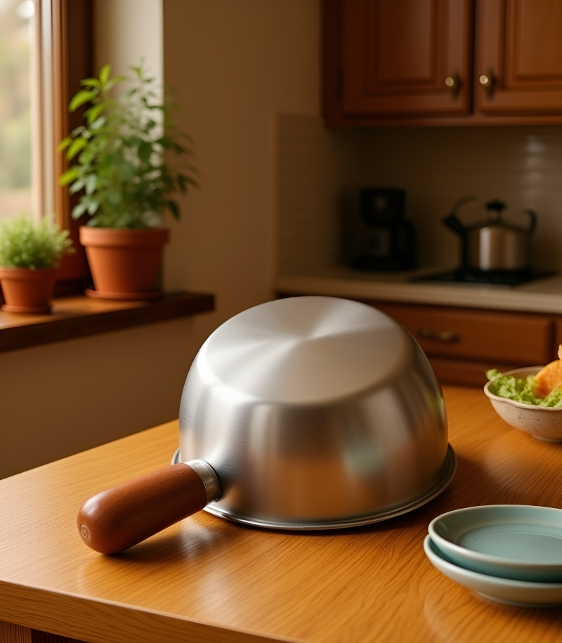 Olla de acero inoxidable con asas resistentes y diseño ergonómico