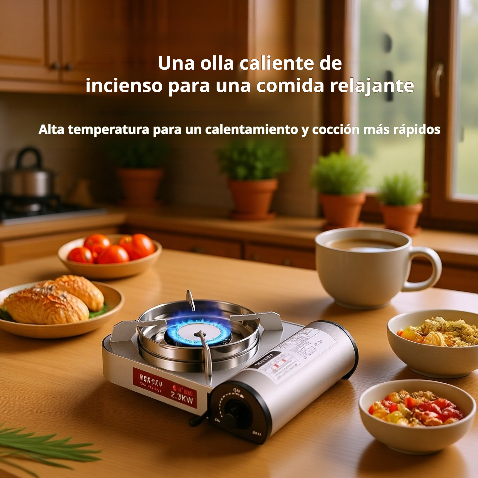 Estufa de casete para hotel, pequeña olla caliente portátil para el hogar, estufa de gas para exteri