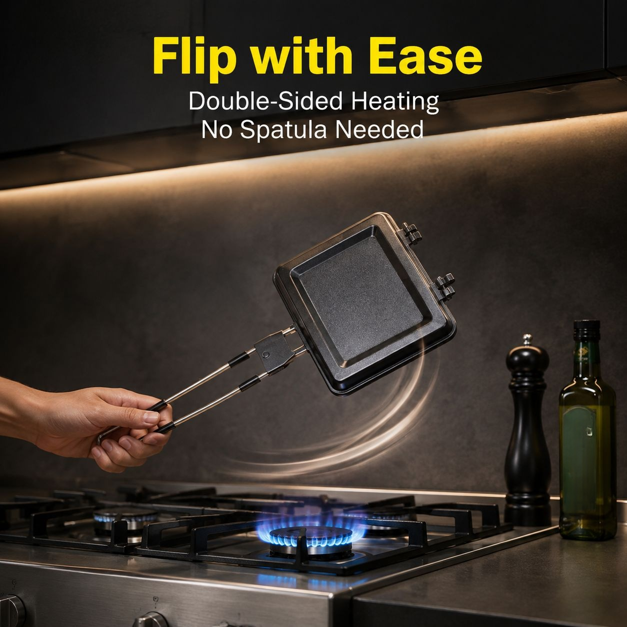 Portable Split Sandwich Frying Pan for Outdoor Cooking and Travel Use