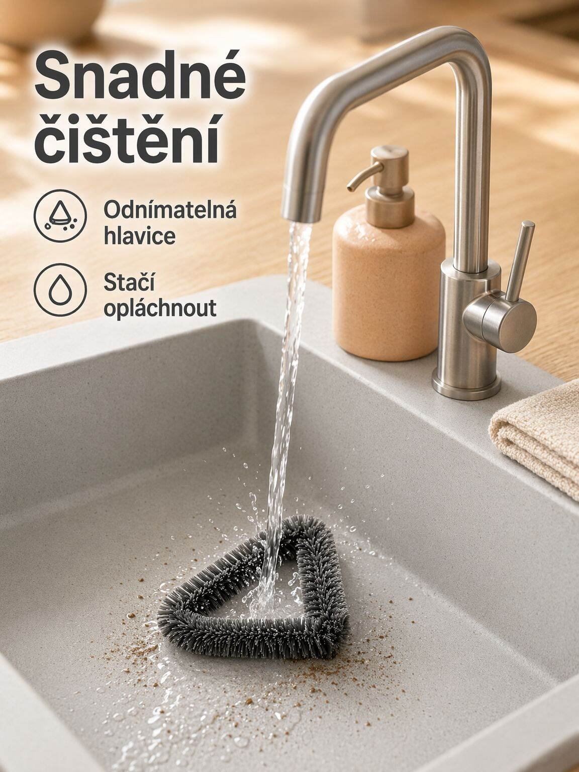 Domácí trojúhelníkový oboustranný čistič okenních sítí bez demontáže