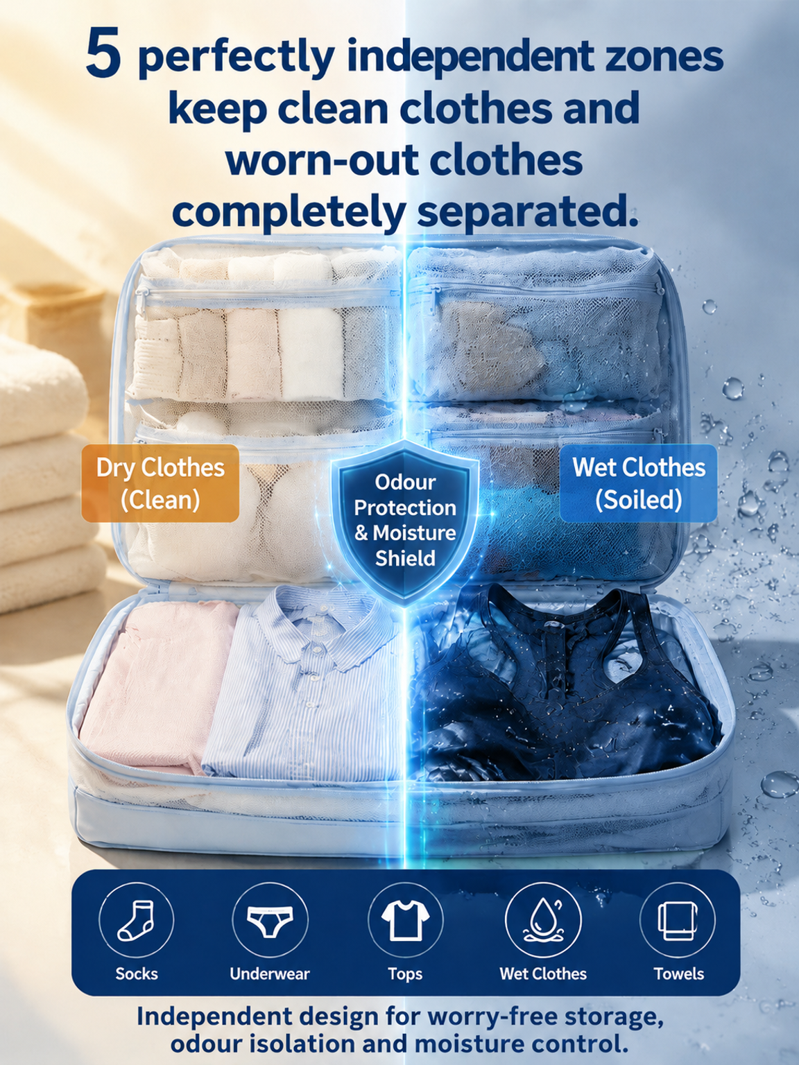 【200% Increased Storage Capacity】5‑in‑1 Compression Storage Bags