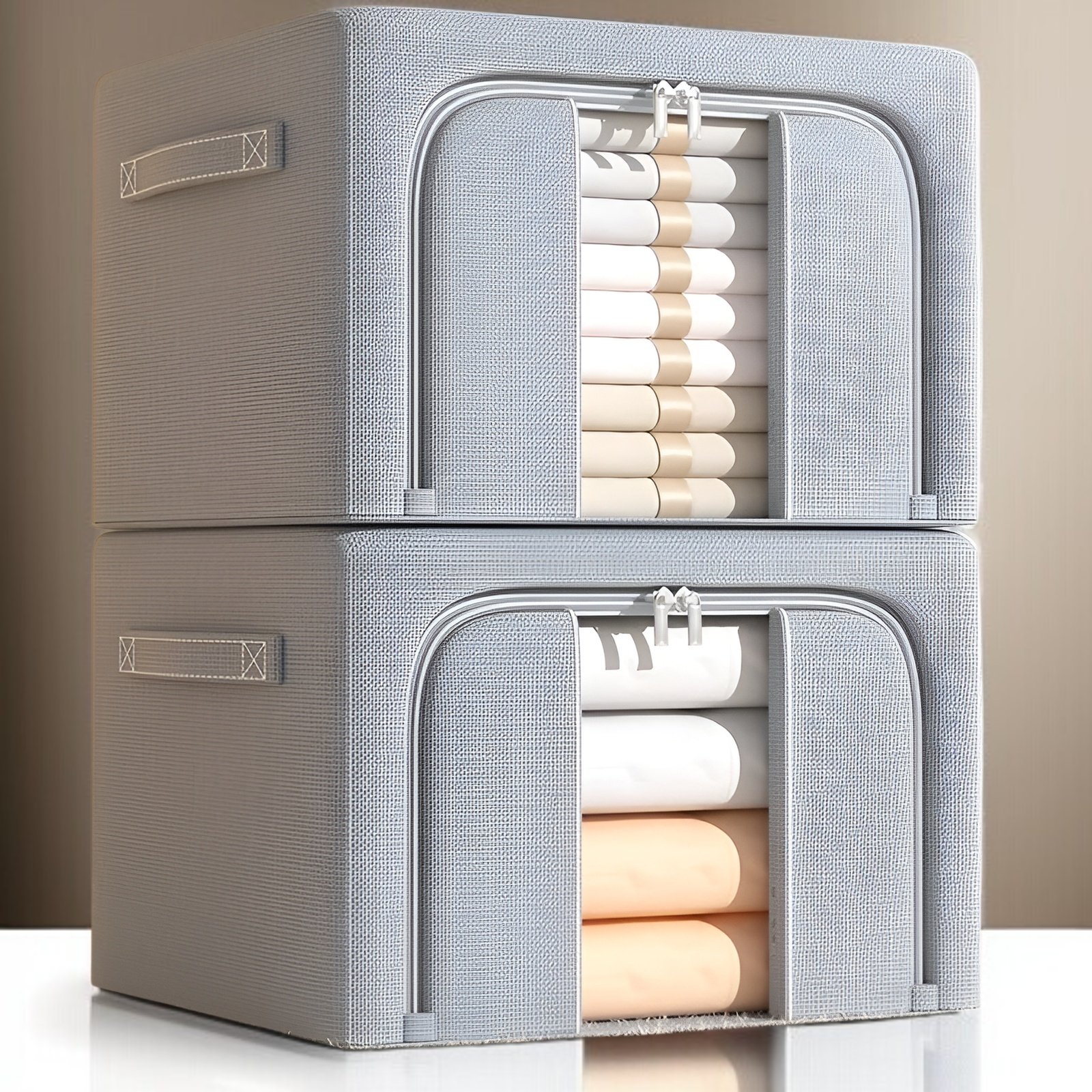 収納ボックス 家庭用ワードローブ 衣類収納ボックス オックスフォード布 衣類折りたたみ収納バッグ 大容量 キルト収納キャビネット