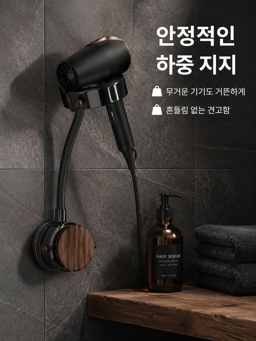 펀칭리스 벽걸이 회전식 송풍기 수납 선반