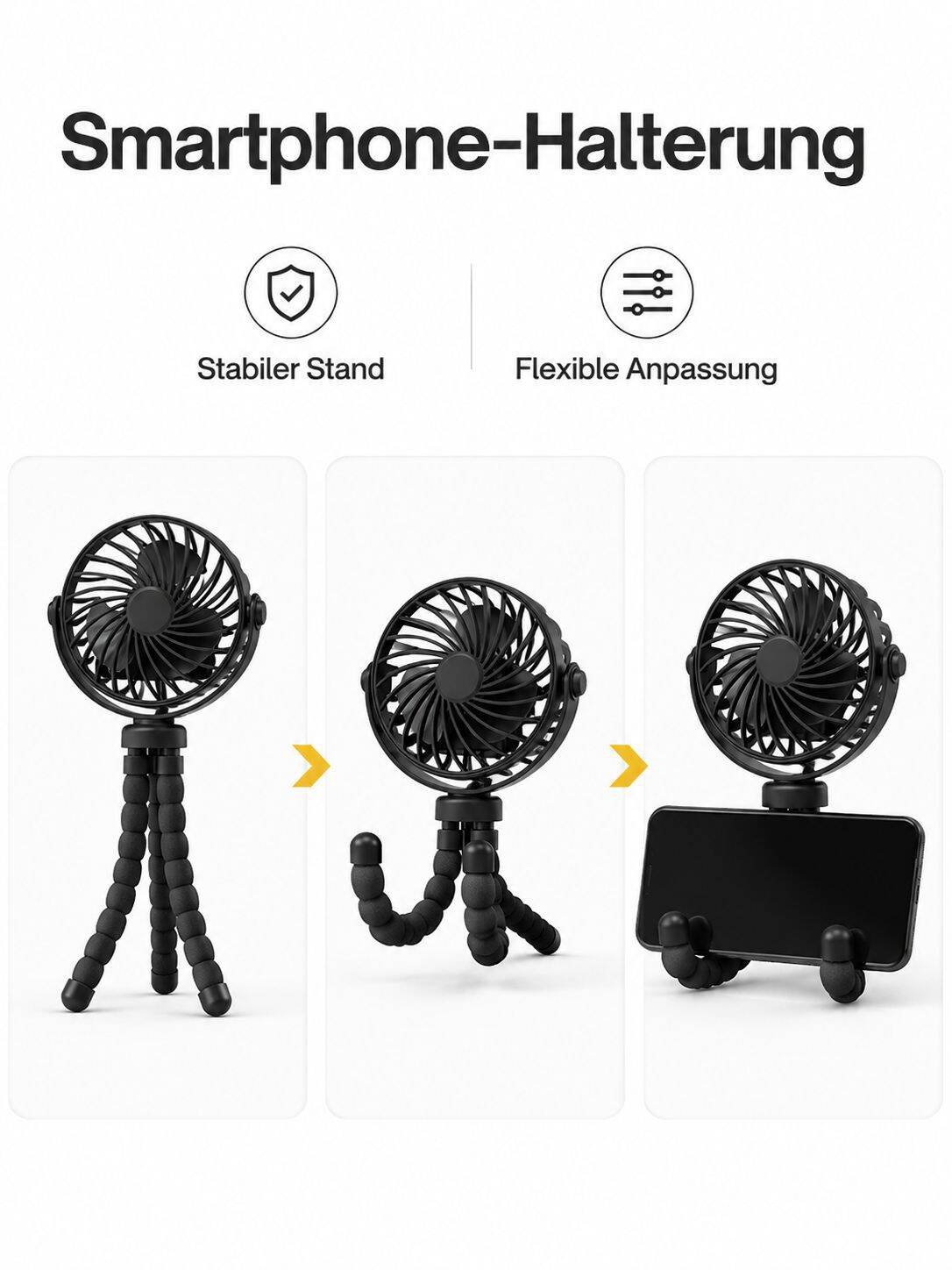 Kompakter Ventilator für Büro und Reisen