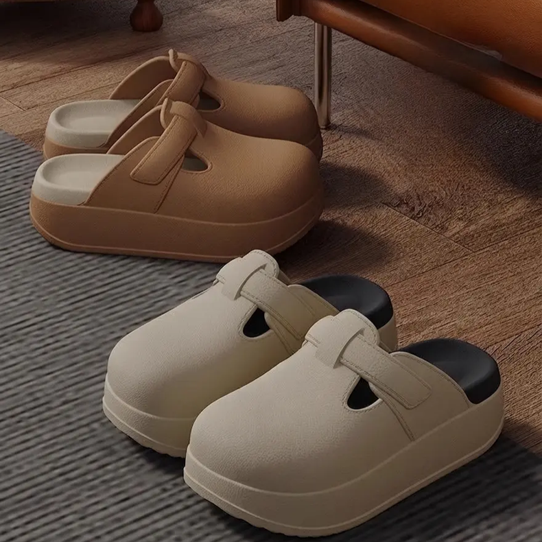 여름 여성 두꺼운 밑창 슬리퍼 실내외 키높이 EVA 오피스 슬리퍼