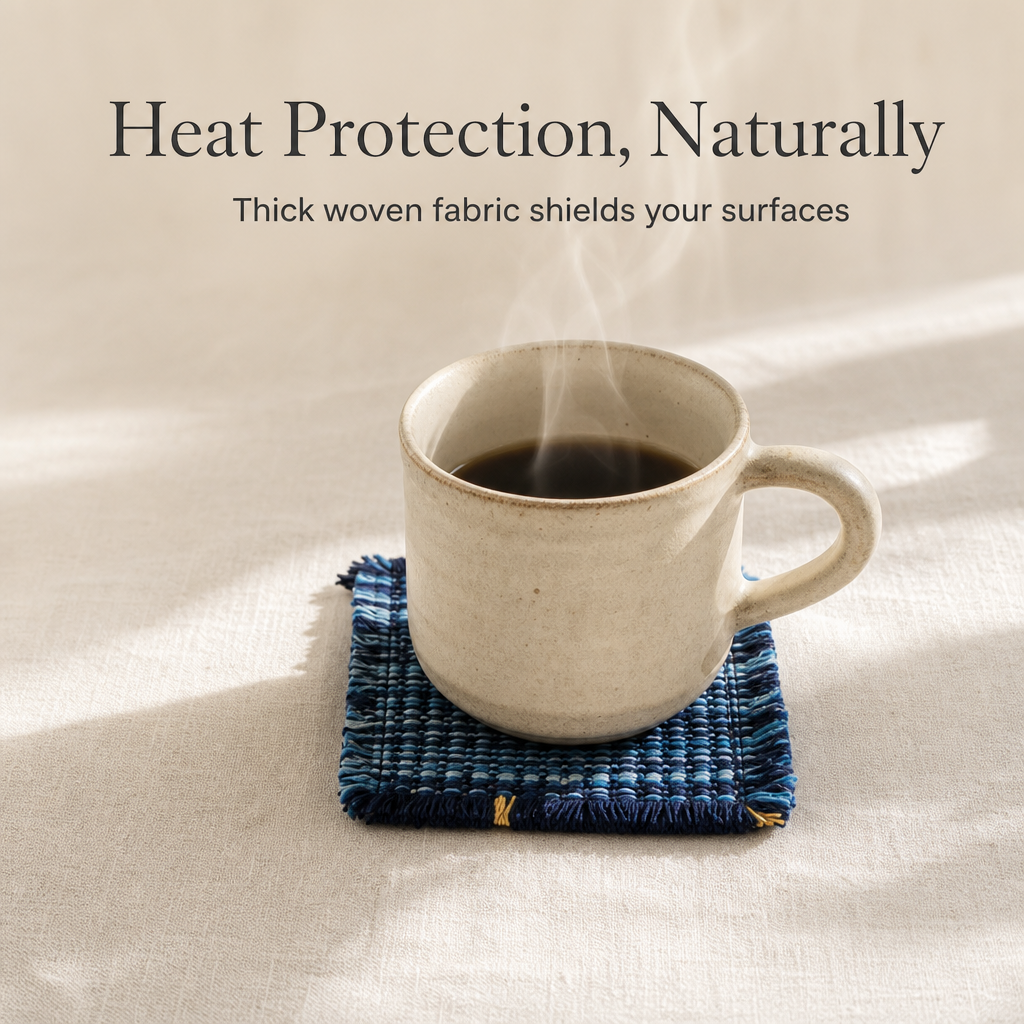 Cotton Linen Embroidered Coaster Decorative Coffee Table Heat Resistant Anti-Scald Mat