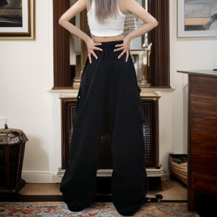 여름 와이드 팬츠 드롭 일자 조거 팬츠 캐주얼 팬츠 여 와이드 팬츠