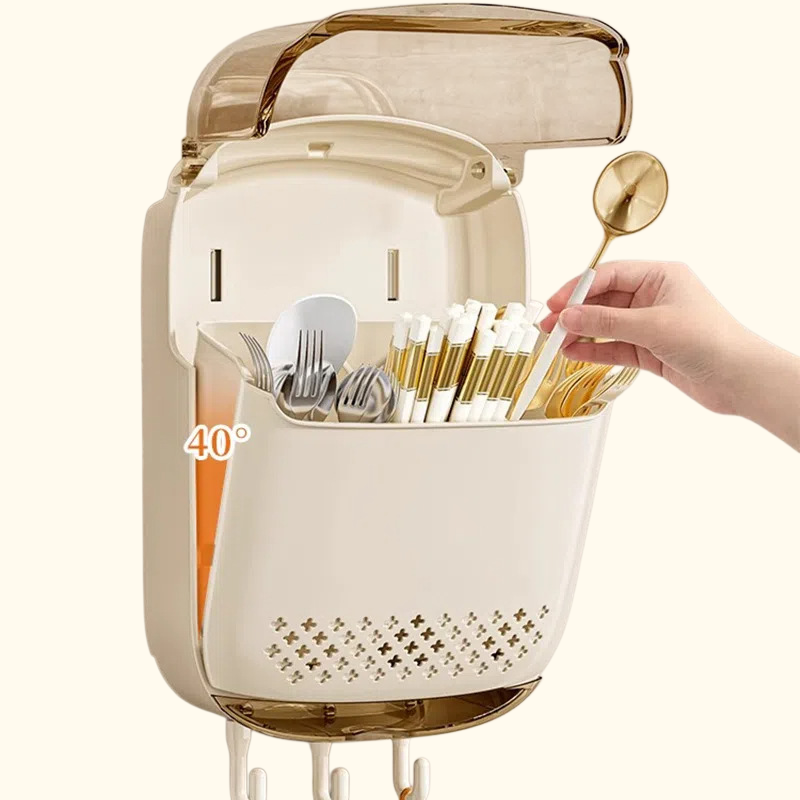 家庭用抗菌・穴あけ不要の箸立て