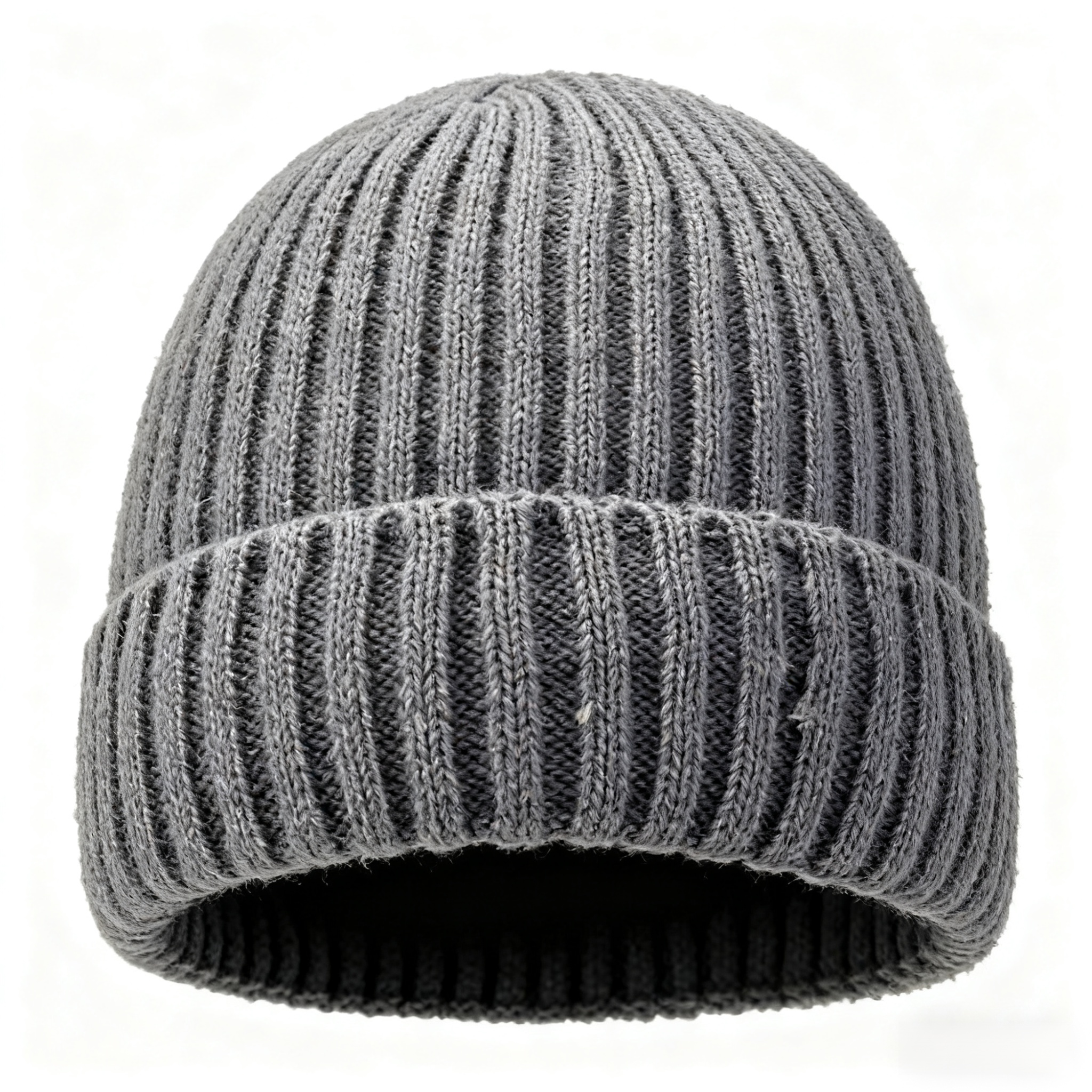 Pánská zimní vlněná čepice s plyšem a teplým jednobarevným pleteným kloboukem