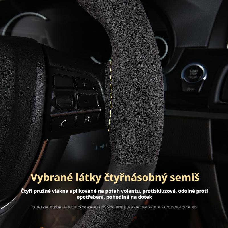 Celoroční ručně šitý semišový potah na volant z umělé kožešiny